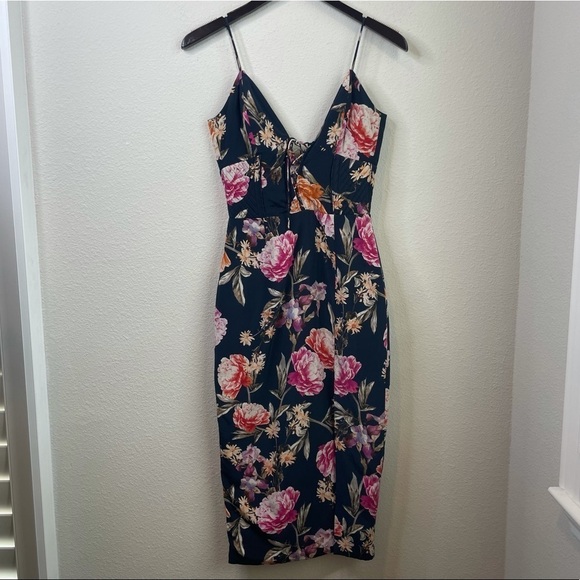 NICHOLAS Lucile Floral Corset Bra Dress - Navy - Picture 4 of 15